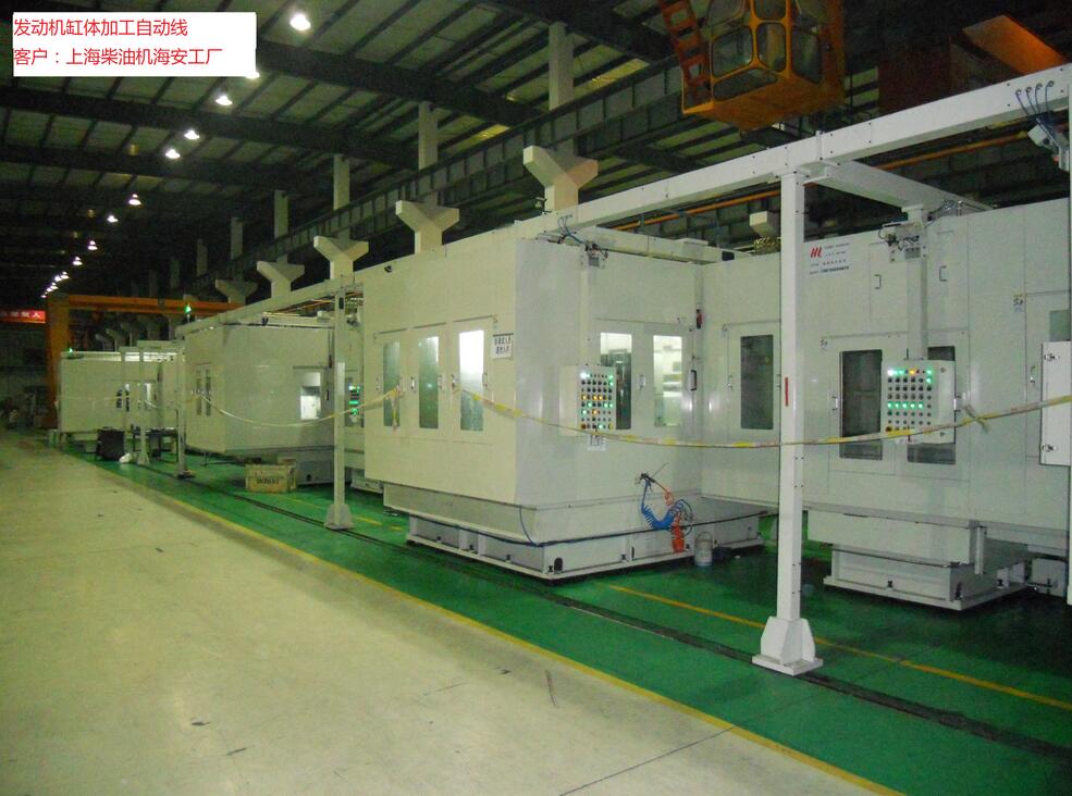 Engine block machining production line